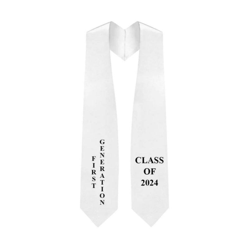 White "First Generation" 2024/2025 Graduation Stole - Graduation Seller