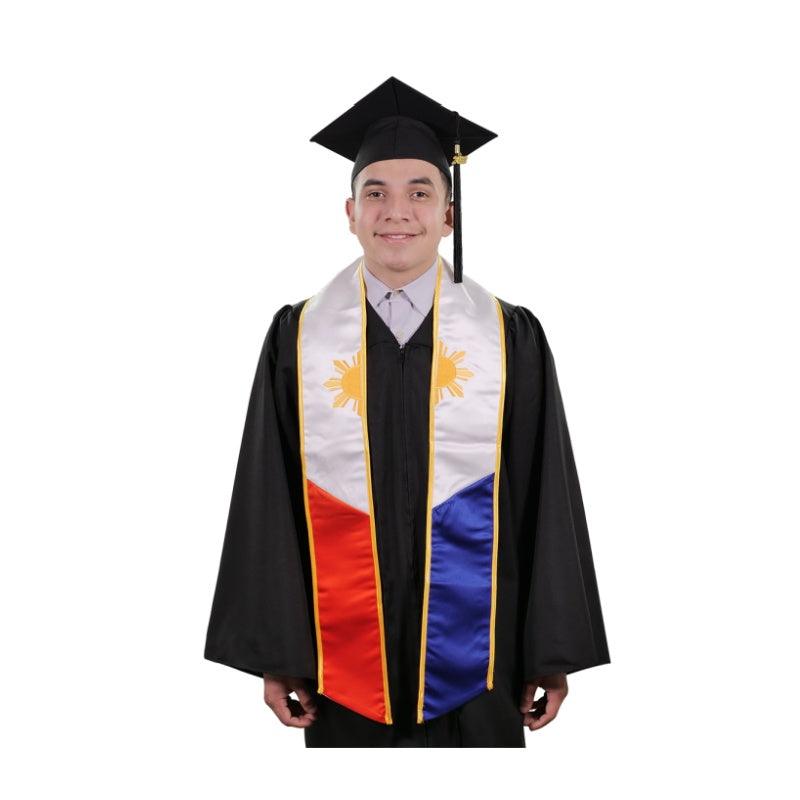 Philippines Embroidered Graduation Stole - Philippine Flag Sash - Graduation Seller
