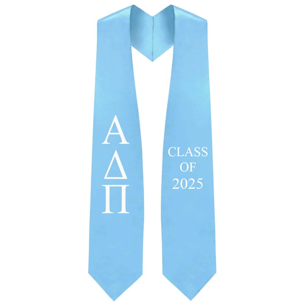 Alpha Delta Pi Greek Lettered Stole w/ Year - Graduation Seller