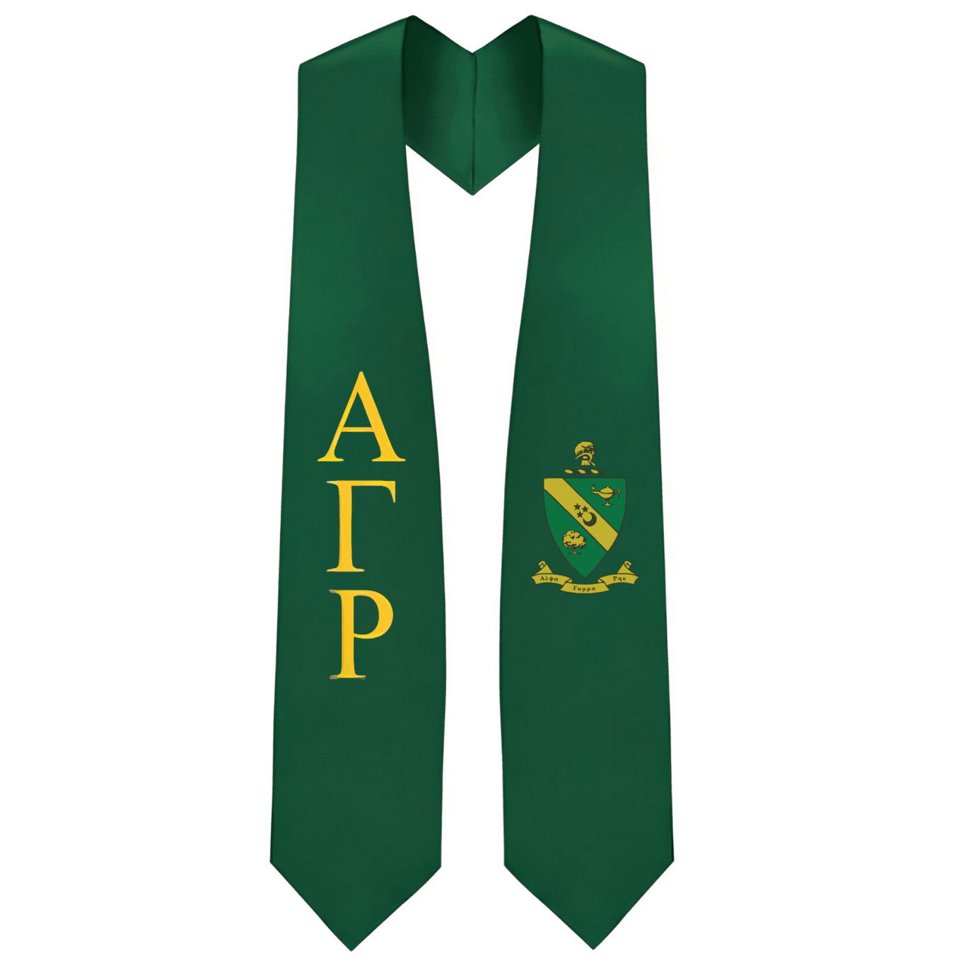 Alpha Gamma Rho Greek Lettered Graduation Stole w/ Crest - Graduation Seller
