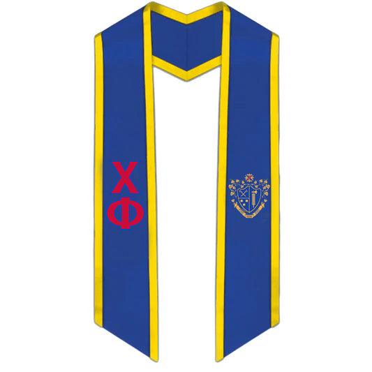 Chi Phi Trimmed Greek Lettered Stole with Crest - Graduation Seller