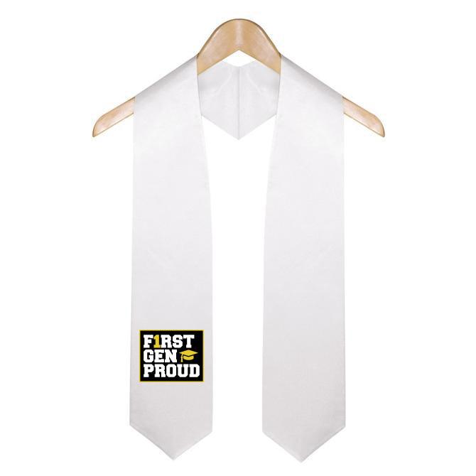 White First Gen Proud Graduation Stole - Graduation Seller