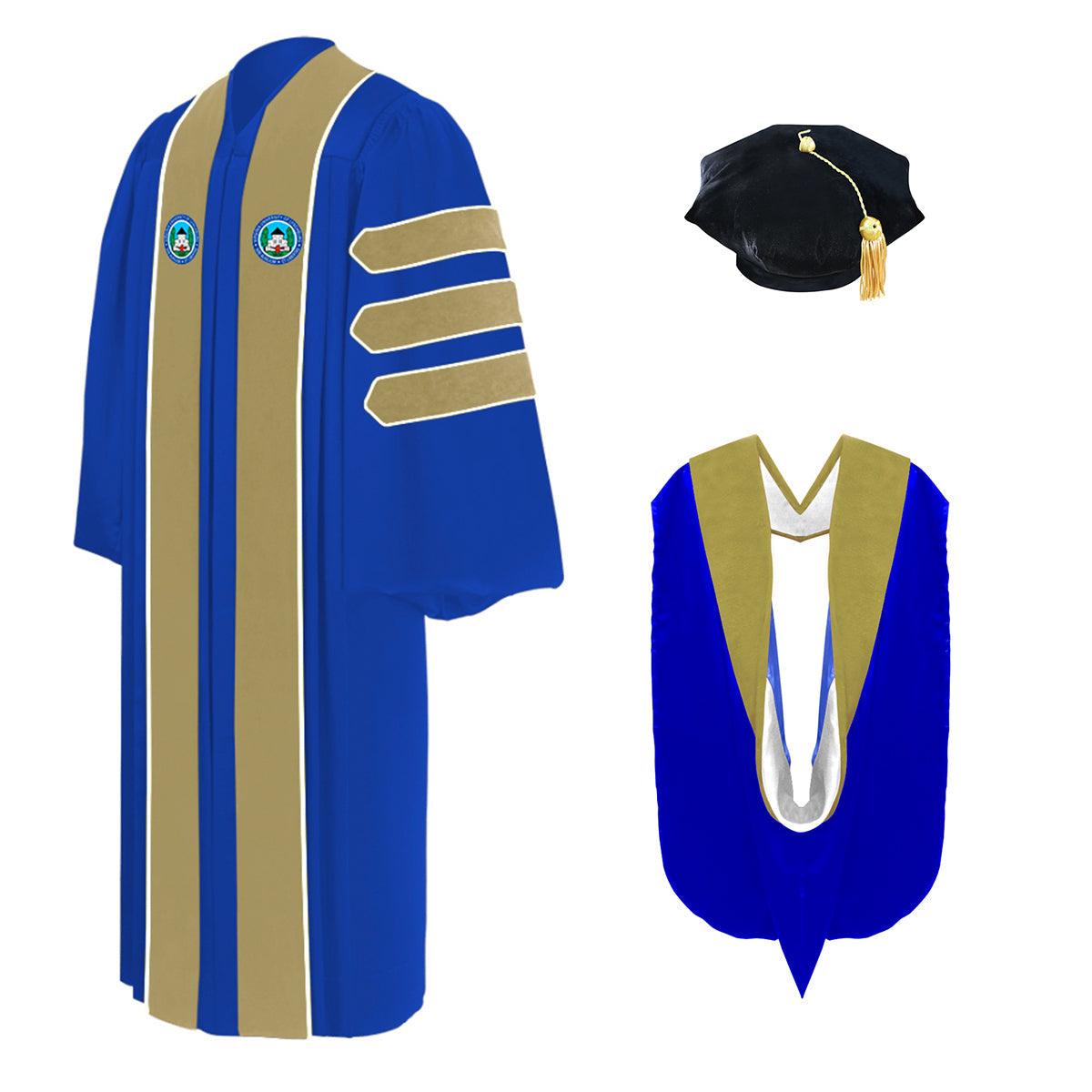 Custom Doctoral Gown, Hood, Tam - Virginia University of Lynchburg - Graduation Seller