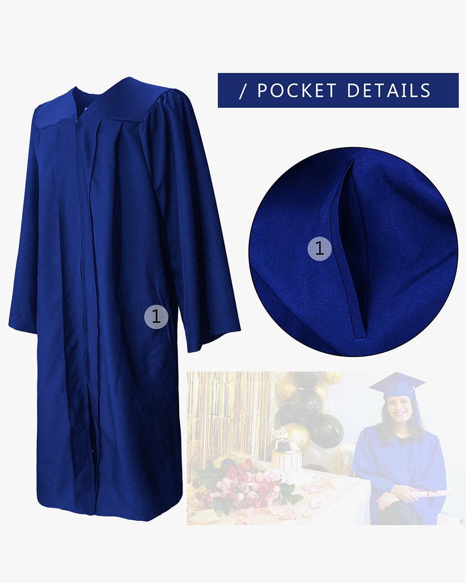 100% Recycled Material High School Graduation Cap and Gown with Pockets - 3 Colors Available - Graduation Seller