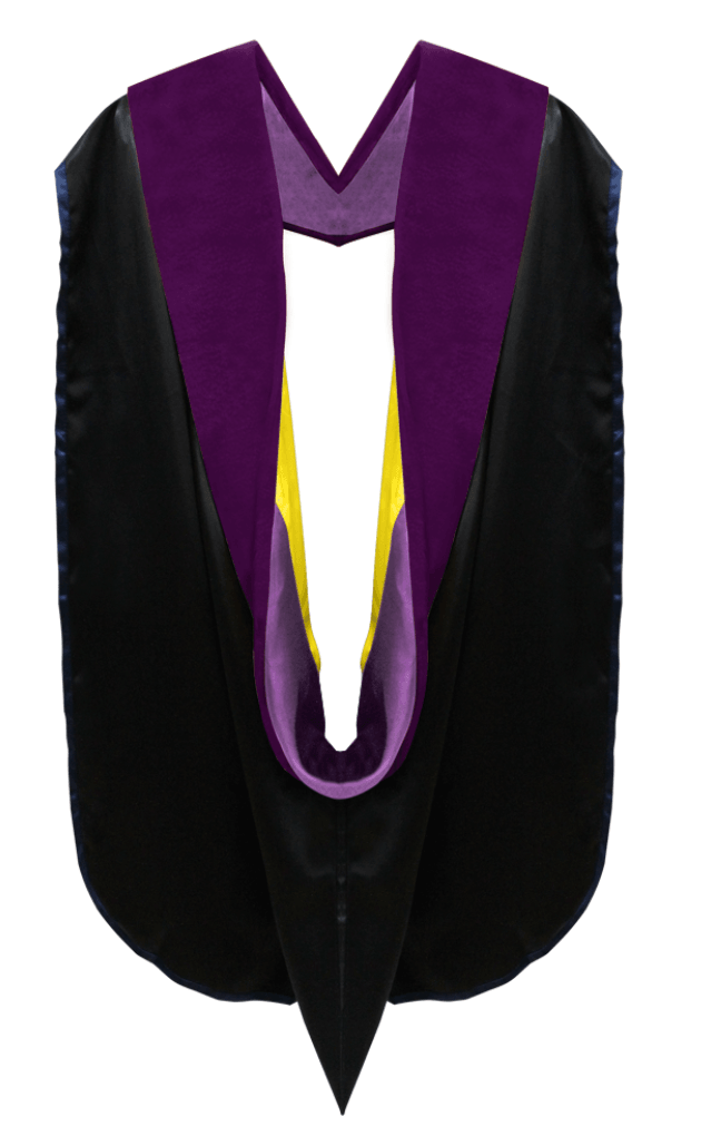 Doctor of Law Hood - Purple & Gold - Graduation Seller