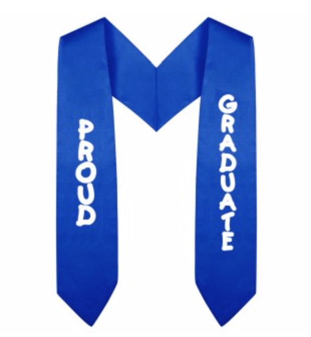 Royal Blue Imprinted Kindergarten/Preschool Stole - Graduation Seller