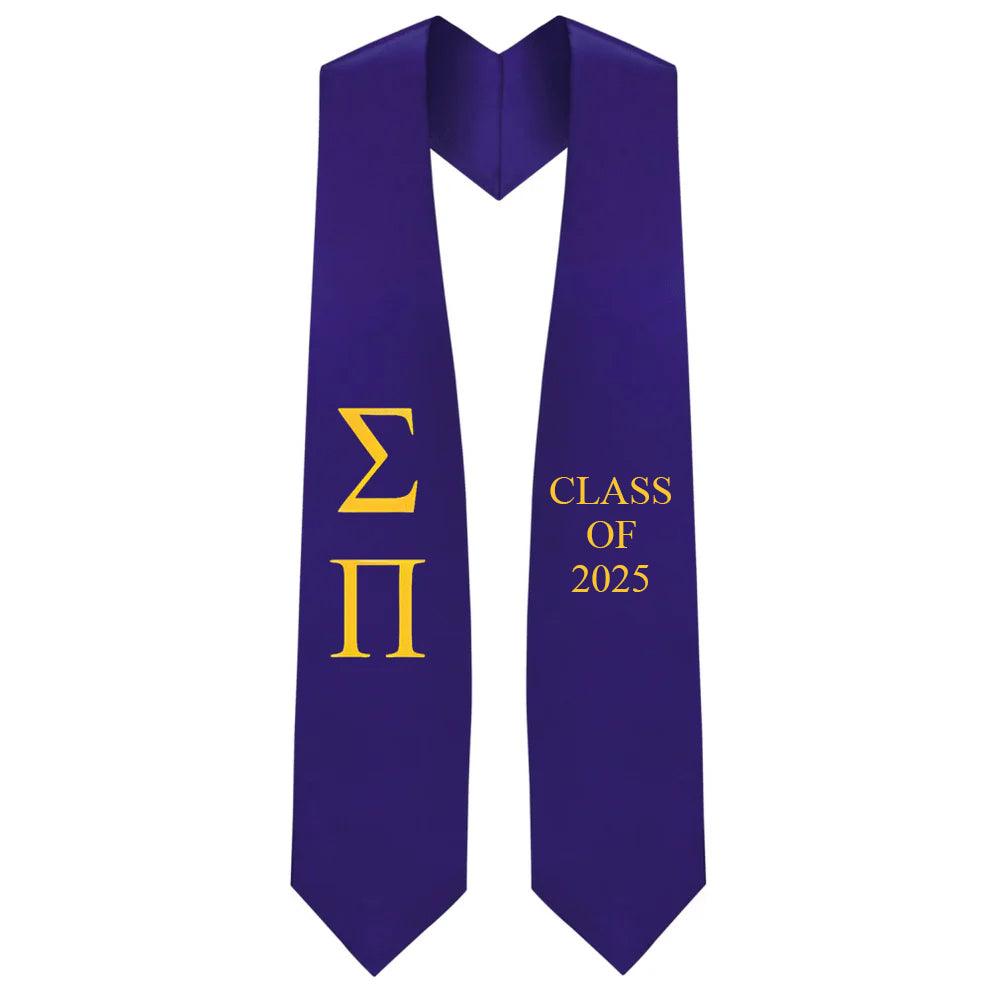 Sigma Pi Lettered Stole W/ Year - Graduation Seller