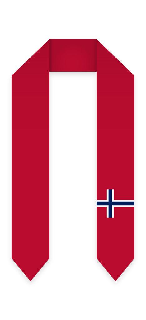 Norway Graduation Stole - Norwegian Flag Sash - Graduation Seller