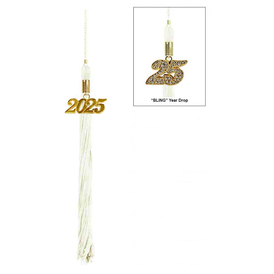 Shiny White Elementary Cap & Tassel - Graduation Seller