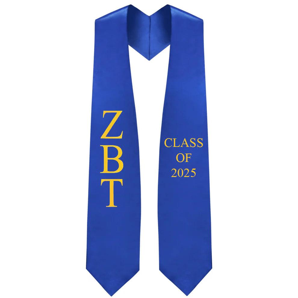 Zeta Beta Tau Lettered Stole w/ Year - Graduation Seller