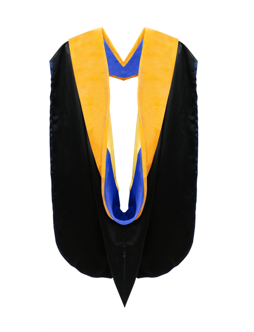 Doctor of Science Hood - Royal Blue & Gold - Graduation Seller