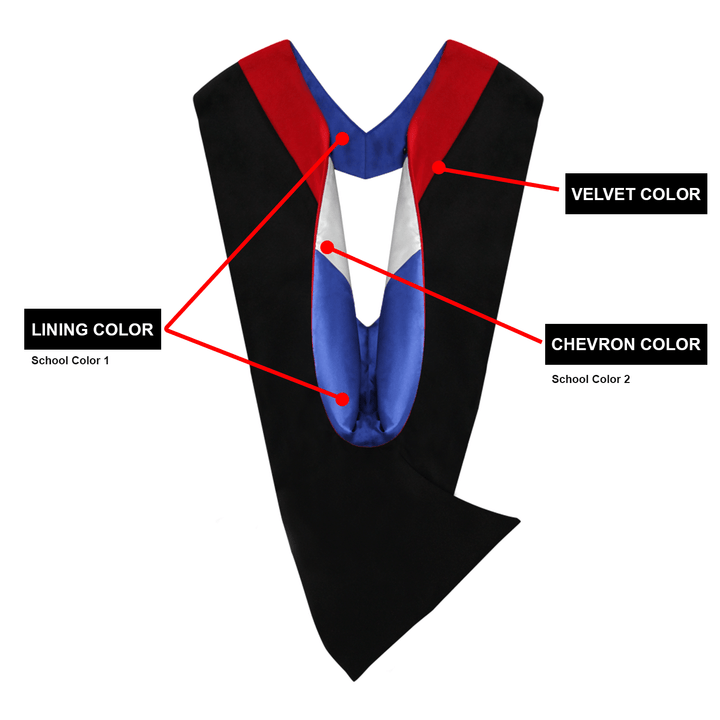 Deluxe Bachelors Academic Hood - CUSTOM YOUR OWN - Graduation Seller