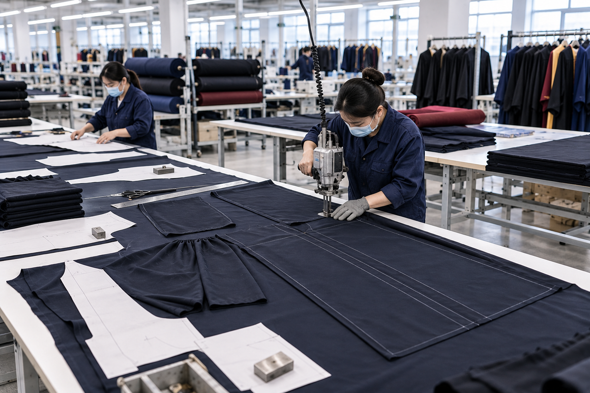 Academic gown cutting and preparation