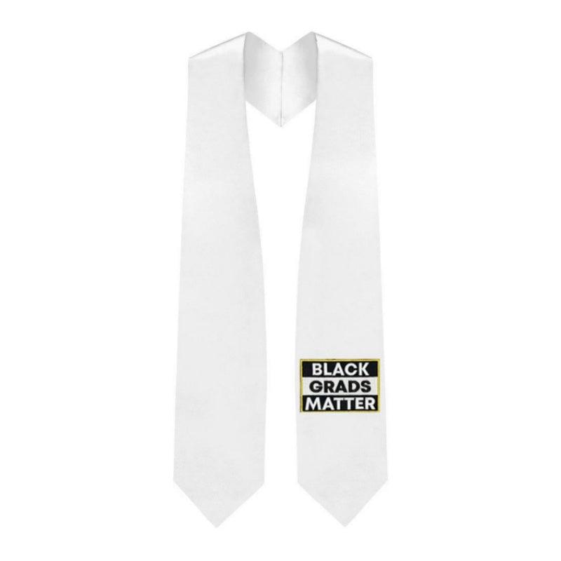 White BLACK GRADS MATTER Graduation Stole - Graduation Seller