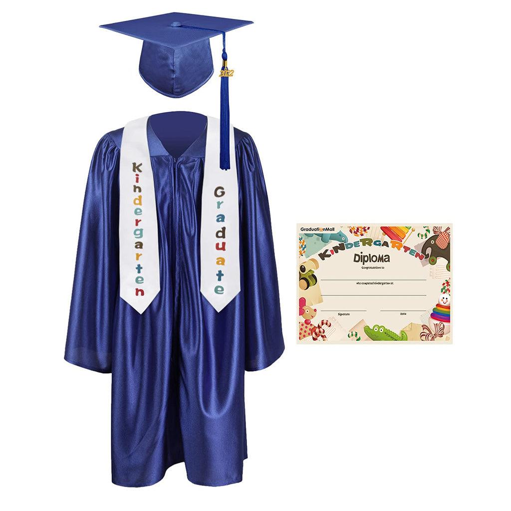 2025 Children's Graduation Gown and Cap Uniform Set with Shawl & Award - Graduation Seller