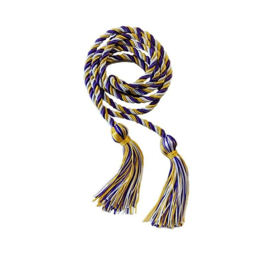 Gold, Purple and White Intertwined Honor Cord - Graduation Seller