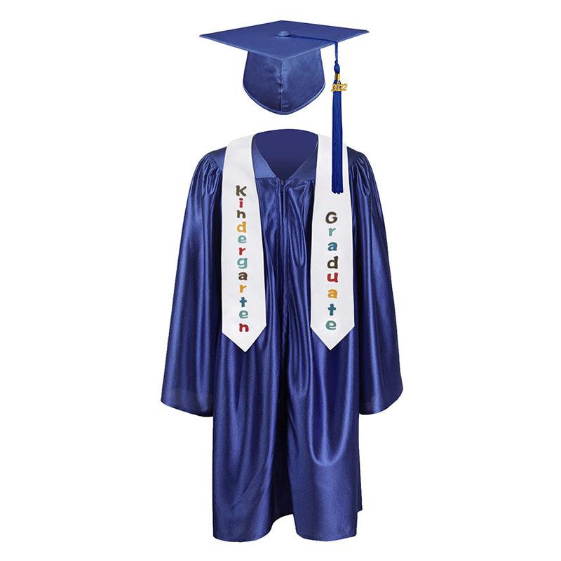 12 Colors shiny Kindergarten/Preschool Graduation Set – Gown, Cap, Stole, Tassel - Graduation Seller
