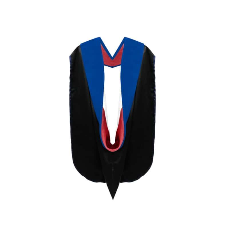 Phd Doctor Hood Royal Blue Velvet - Red & White - Graduation Seller