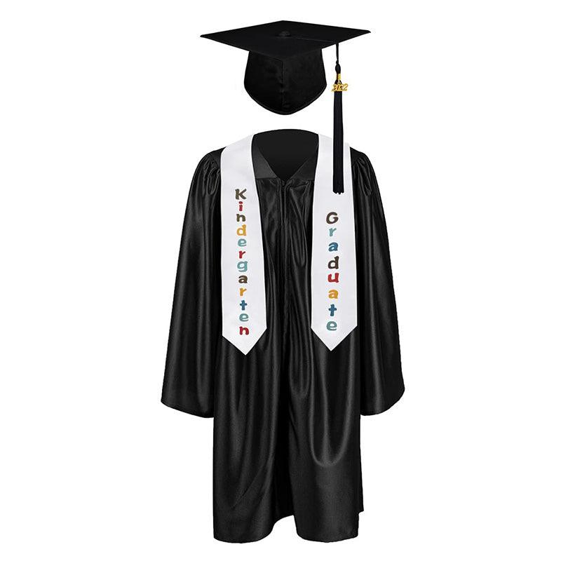 12 Colors shiny Kindergarten/Preschool Graduation Set – Gown, Cap, Stole, Tassel - Graduation Seller