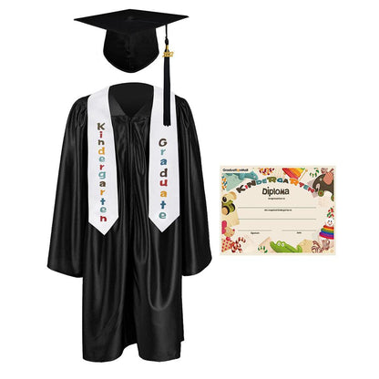 2025 Children's Graduation Gown and Cap Uniform Set with Shawl & Award - Graduation Seller