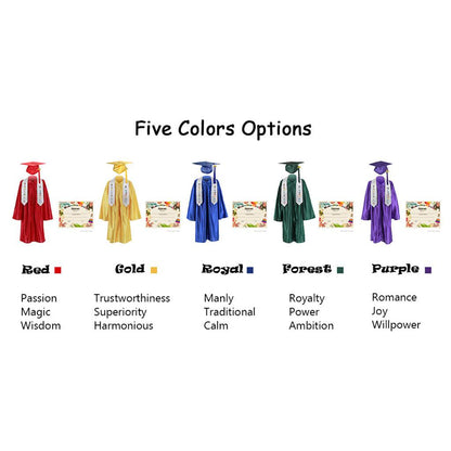 2025 Children's Graduation Gown and Cap Uniform Set with Shawl & Award - Graduation Seller