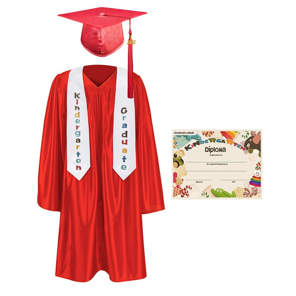 2025 Children's Graduation Gown and Cap Uniform Set with Shawl & Award - Graduation Seller