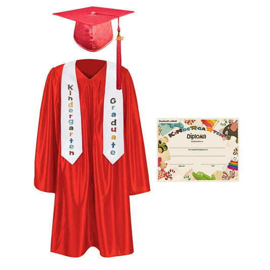 2025 Children's Graduation Gown and Cap Uniform Set with Shawl & Award - Graduation Seller