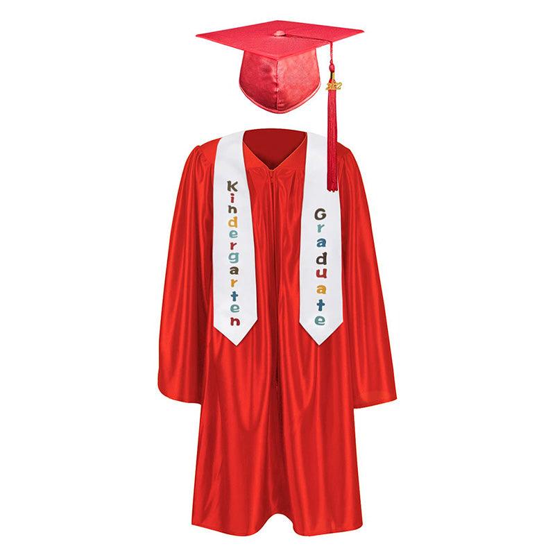 12 Colors shiny Kindergarten/Preschool Graduation Set – Gown, Cap, Stole, Tassel - Graduation Seller