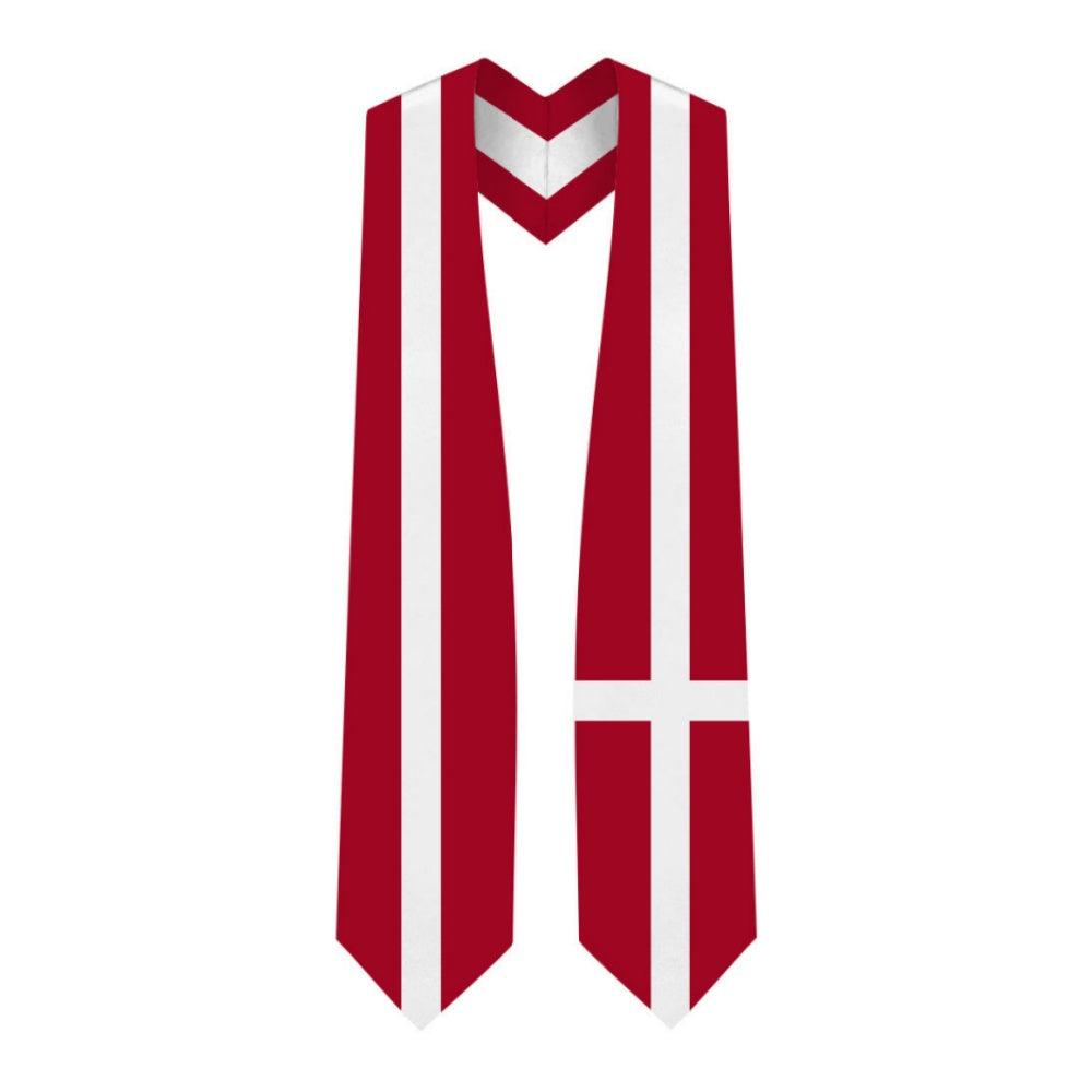Denmark Graduation Stole - Denmark Flag Sash - Graduation Seller