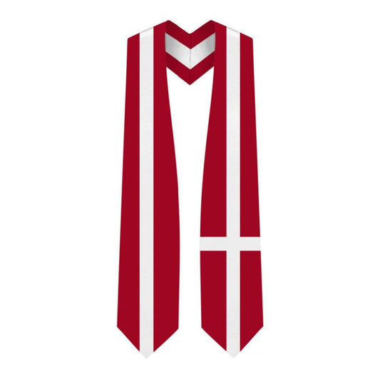 Denmark Graduation Stole - Denmark Flag Sash - Graduation Seller