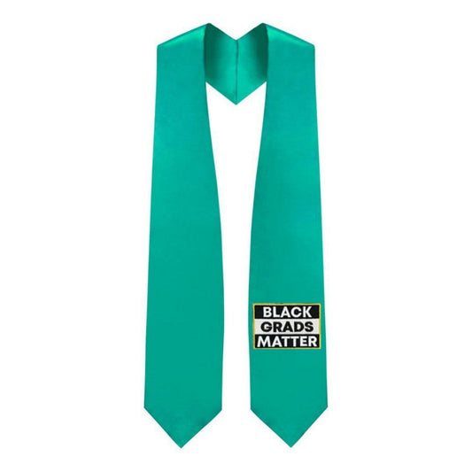 Emerald Green BLACK GRADS MATTER Graduation Stole - Graduation Seller