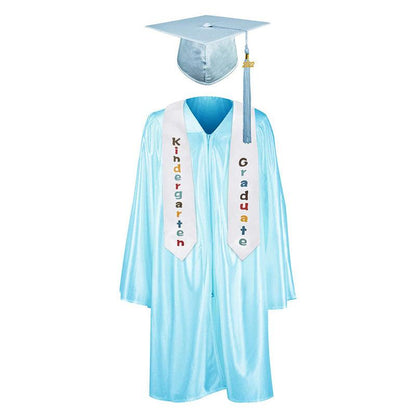 12 Colors shiny Kindergarten/Preschool Graduation Set – Gown, Cap, Stole, Tassel - Graduation Seller
