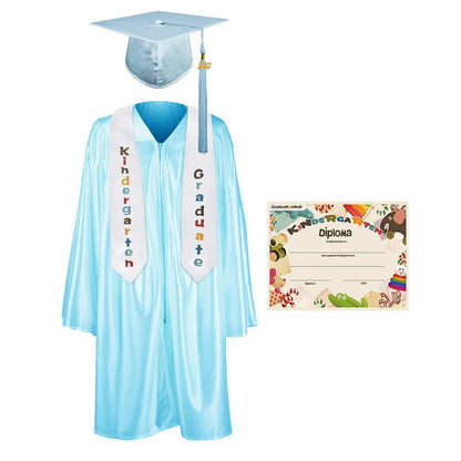 2025 Children's Graduation Gown and Cap Uniform Set with Shawl & Award - Graduation Seller