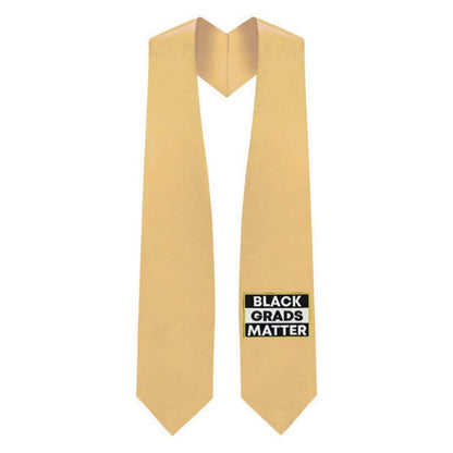 Antique Gold BLACK GRADS MATTER Graduation Stole - Graduation Seller