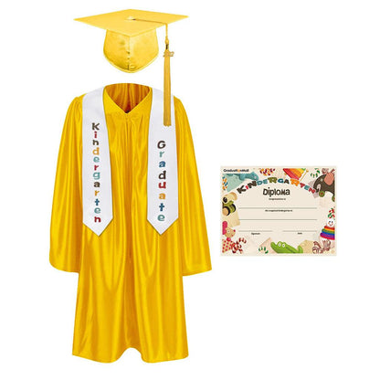 2025 Children's Graduation Gown and Cap Uniform Set with Shawl & Award - Graduation Seller