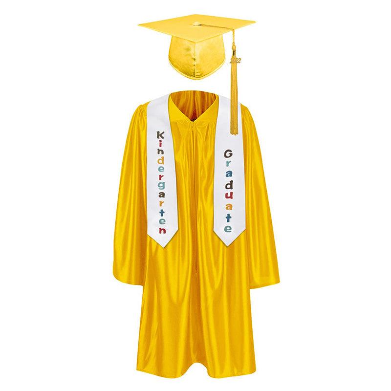 12 Colors shiny Kindergarten/Preschool Graduation Set – Gown, Cap, Stole, Tassel - Graduation Seller