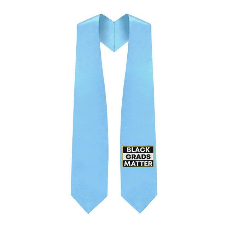 Light Blue BLACK GRADS MATTER Graduation Stole - Graduation Seller