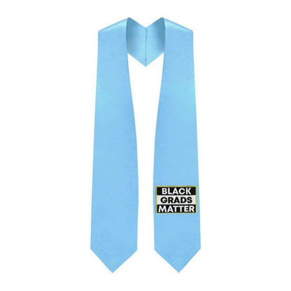 Light Blue BLACK GRADS MATTER Graduation Stole - Graduation Seller