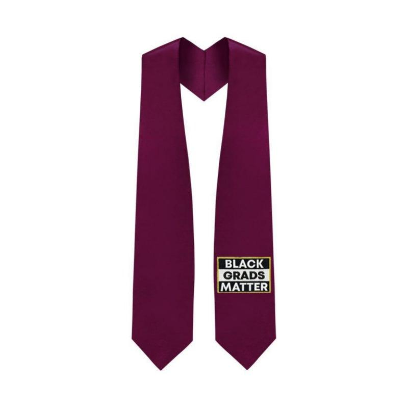 Maroon BLACK GRADS MATTER Graduation Stole - Graduation Seller