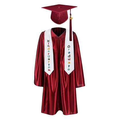 12 Colors shiny Kindergarten/Preschool Graduation Set – Gown, Cap, Stole, Tassel - Graduation Seller