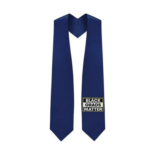 Navy BLACK GRADS MATTER Graduation Stole - Graduation Seller