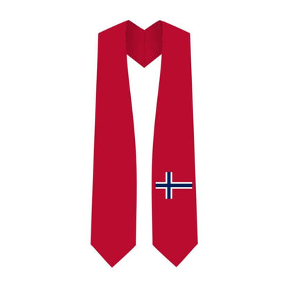 Norway Graduation Stole - Norwegian Flag Sash - Graduation Seller