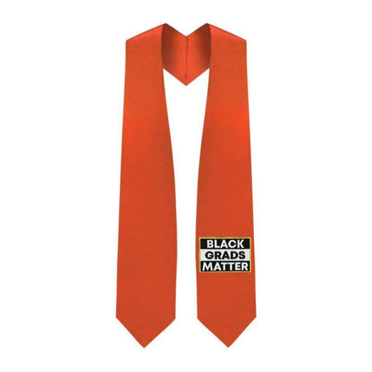 Orange BLACK GRADS MATTER Graduation Stole - Graduation Seller