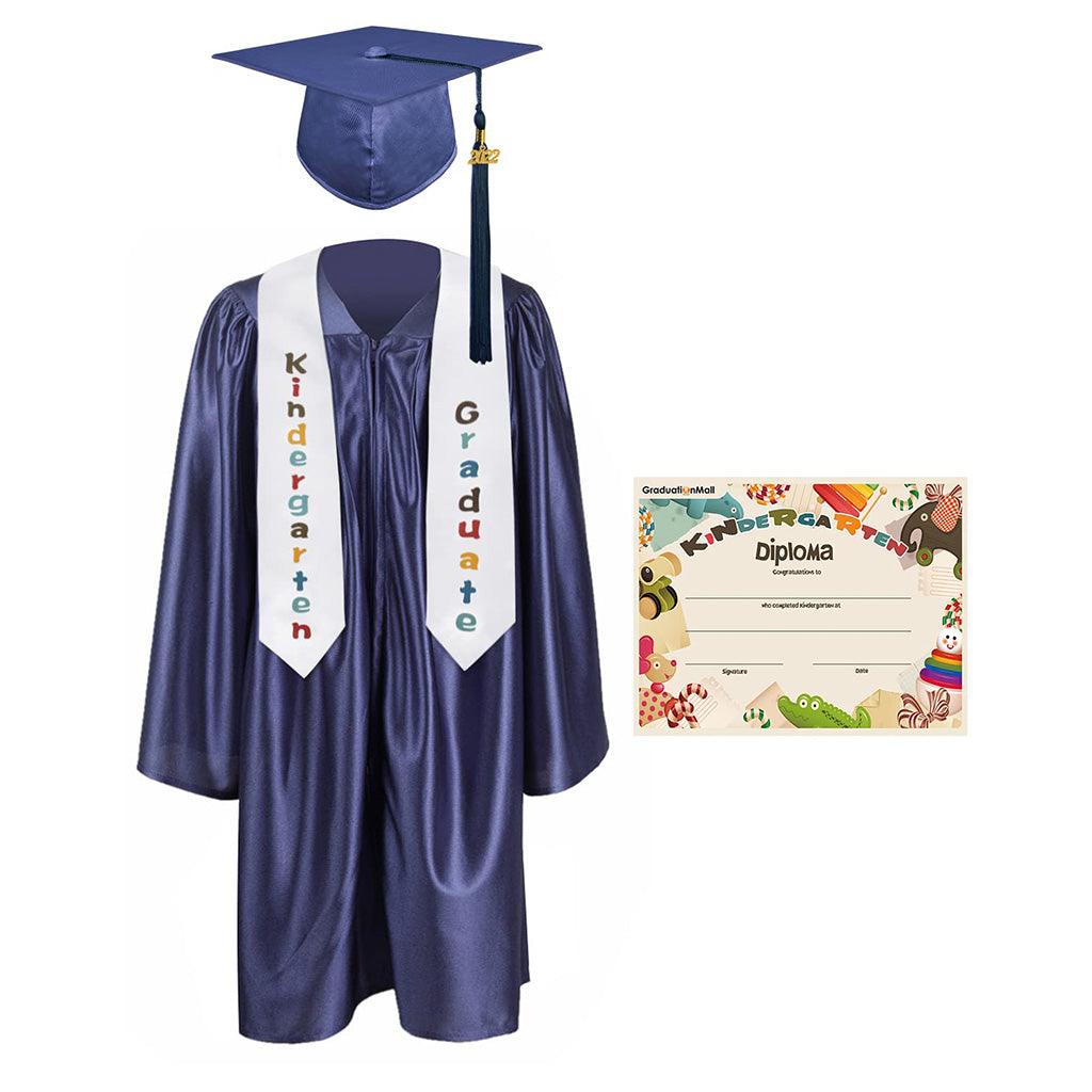2025 Children's Graduation Gown and Cap Uniform Set with Shawl & Award - Graduation Seller