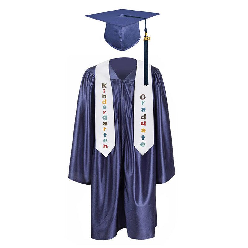 12 Colors shiny Kindergarten/Preschool Graduation Set – Gown, Cap, Stole, Tassel - Graduation Seller