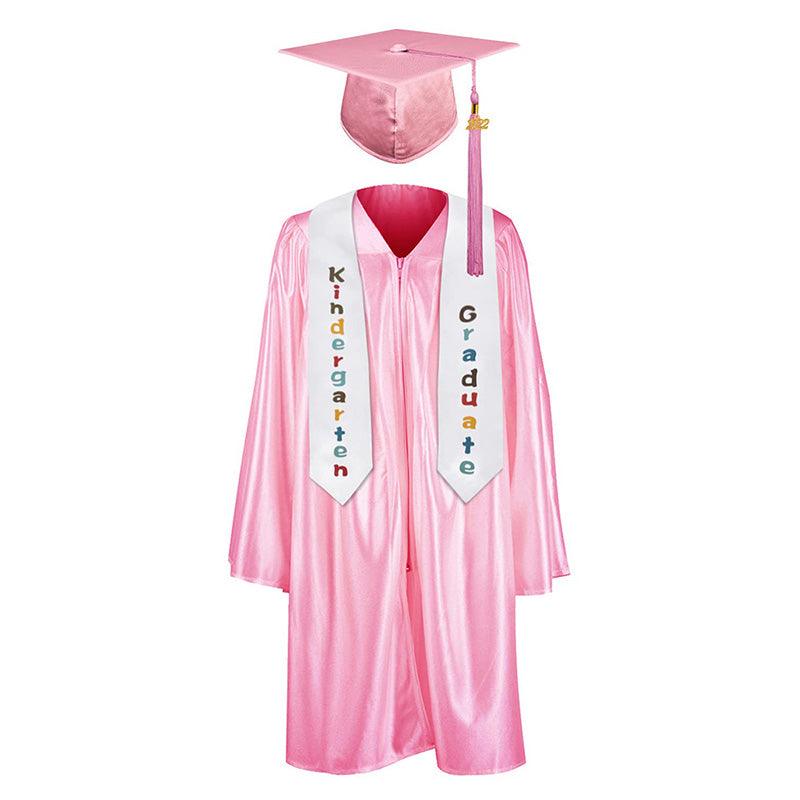 12 Colors shiny Kindergarten/Preschool Graduation Set – Gown, Cap, Stole, Tassel - Graduation Seller