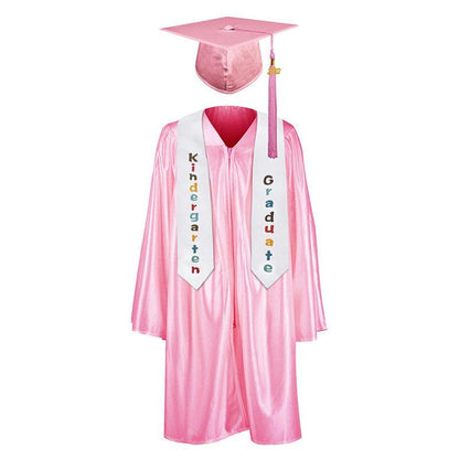 12 Colors shiny Kindergarten/Preschool Graduation Set – Gown, Cap, Stole, Tassel - Graduation Seller