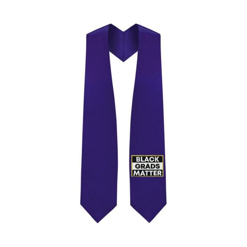 Purple BLACK GRADS MATTER Graduation Stole - Graduation Seller