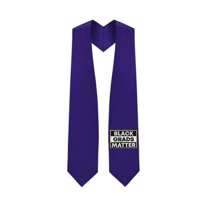 Purple BLACK GRADS MATTER Graduation Stole - Graduation Seller