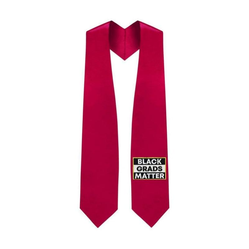 Red BLACK GRADS MATTER Graduation Stole - Graduation Seller